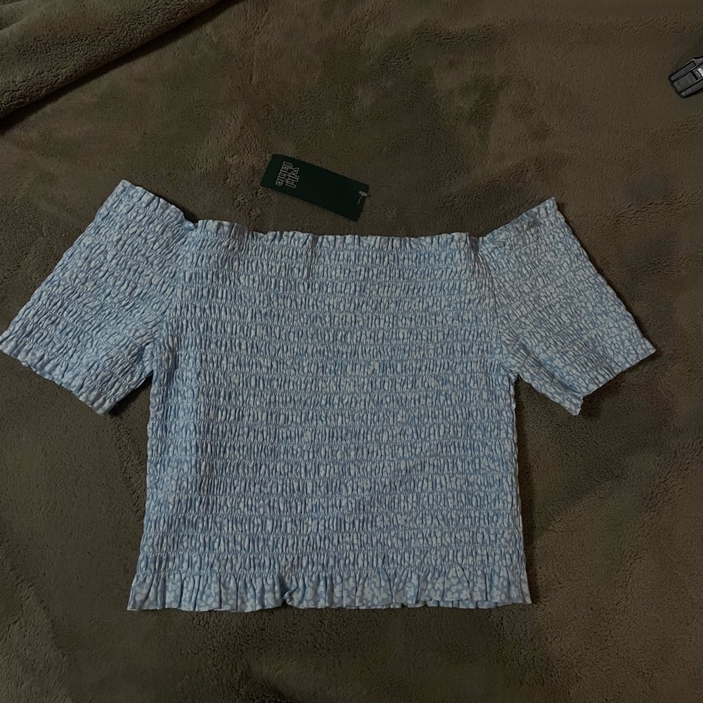NWT blue off the shoulder top